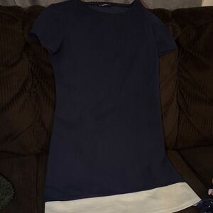 SHEIN Navy Blue Mini Dress with White Trim